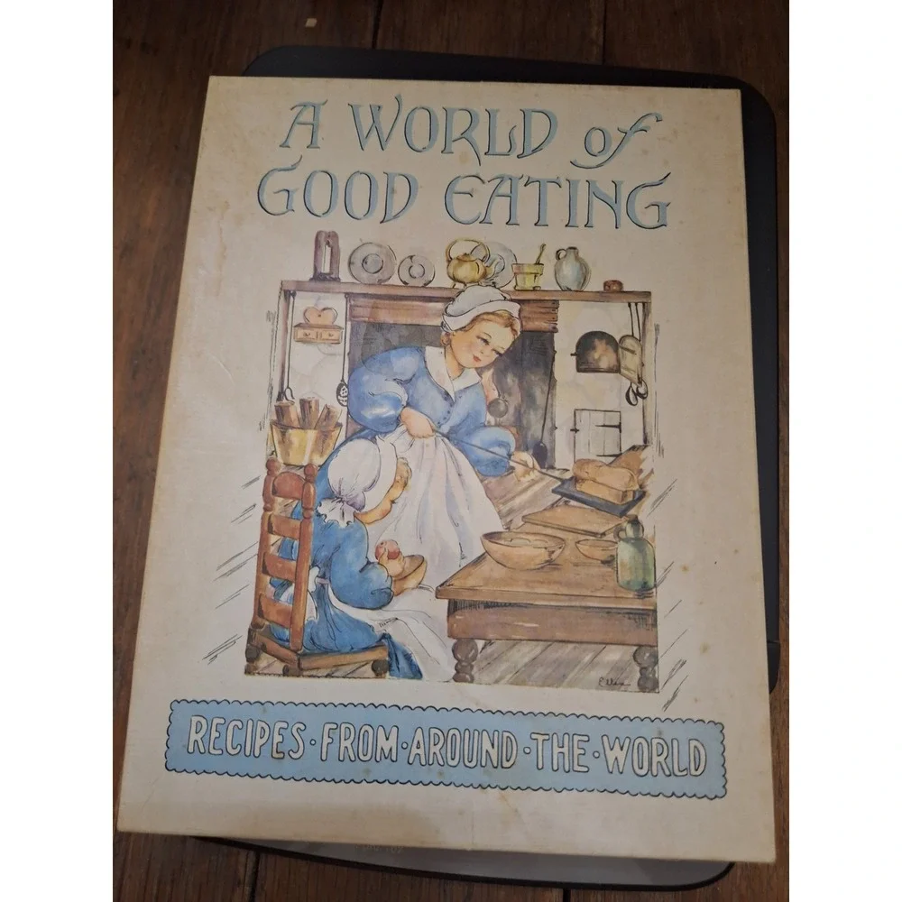 Vintage 1951 A World of Good Eating Cookbook Heloise Frost Recipes with Box